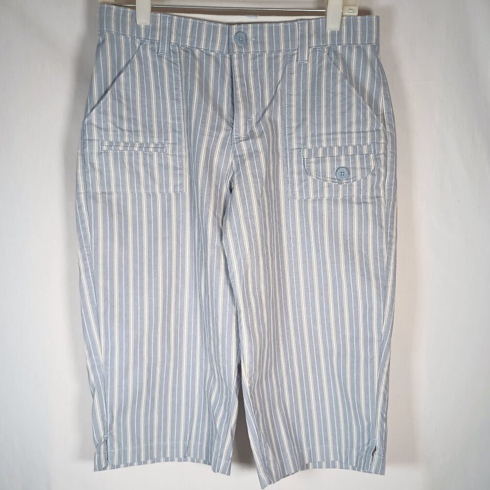 Bermuda Shorts Blue Stripes Lee Stretch Size 8